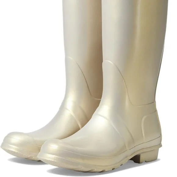NEW HUNTER Original Tall Nebula Boots Pale Gold for women 864mn