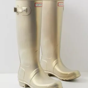 NEW HUNTER Original Tall Nebula Boots Pale Gold for women 864mn