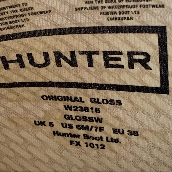 NEW Hunter Refined Original Tall Wellington Black Gloss Rain Waterproof