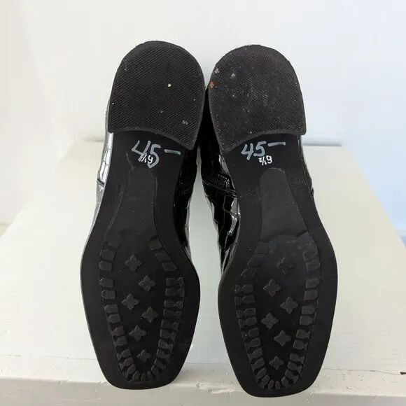 New in Box Aquatalia by Marvin K Crocodile Animal Print Black Rain Boots, 6.5