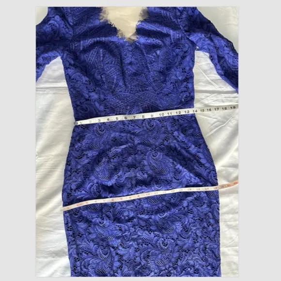 NEW Js collections MARINE BLUE SIMONE V-NECK COLUMN GOWN Size 4
