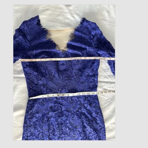 NEW Js collections MARINE BLUE SIMONE V-NECK COLUMN GOWN Size 4