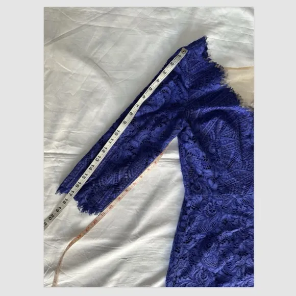 NEW Js collections MARINE BLUE SIMONE V-NECK COLUMN GOWN Size 4