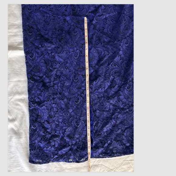 NEW Js collections MARINE BLUE SIMONE V-NECK COLUMN GOWN Size 4