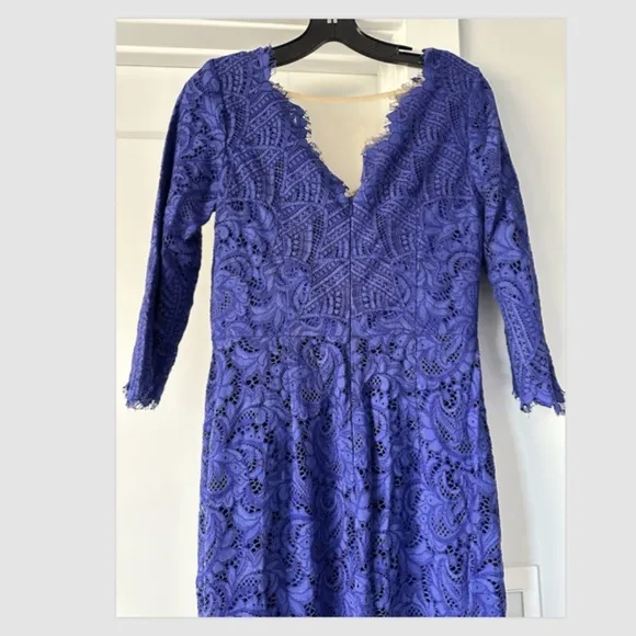 NEW Js collections MARINE BLUE SIMONE V-NECK COLUMN GOWN Size 4
