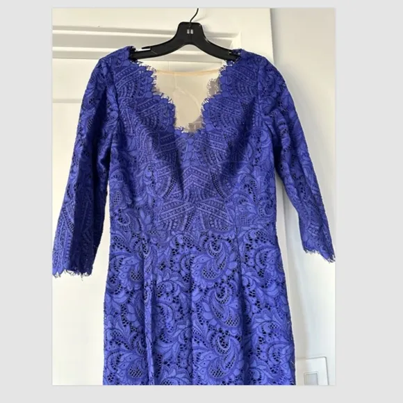 NEW Js collections MARINE BLUE SIMONE V-NECK COLUMN GOWN Size 4