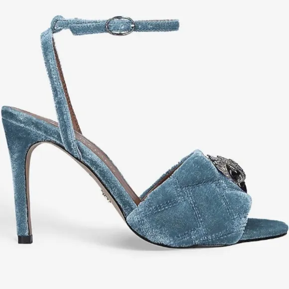 NEW Kurt Geiger Kensington London Rainbow Eagle Teal Quilted Stylish High Heels