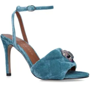 NEW Kurt Geiger Kensington London Rainbow Eagle Teal Quilted Stylish High Heels