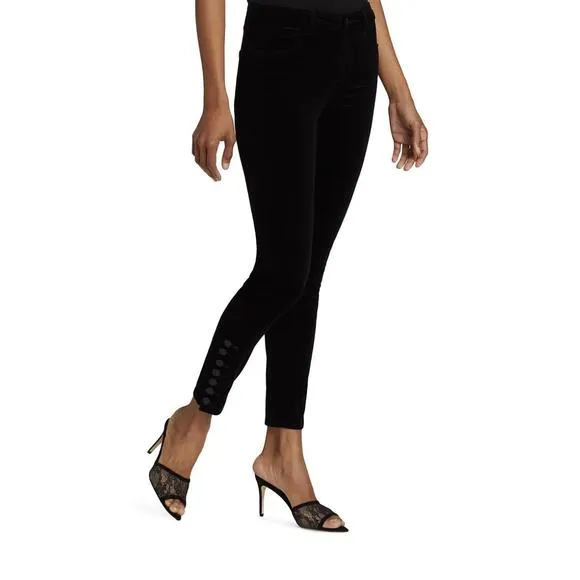 NEW L'AGENCE piper velvet jeans in noir
