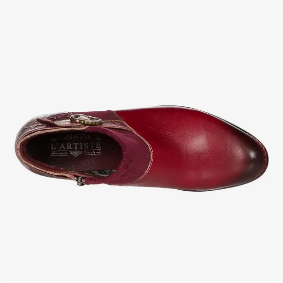 New! L'ARTISTE TIATIA Handpainted Booties BOOTS in Bordeaux EU 39 US 8.5 $300