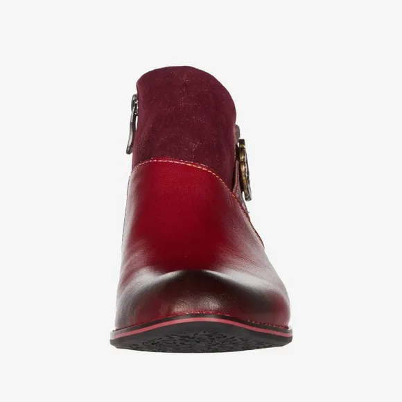 New! L'ARTISTE TIATIA Handpainted Booties BOOTS in Bordeaux EU 39 US 8.5 $300