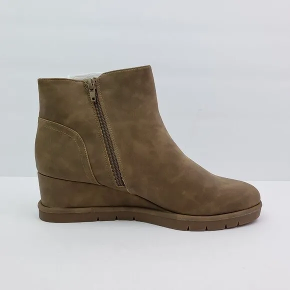 NEW Life Stride Swift Womens Size 11 Mushroom Brown Distressed Wedge Ankle Boots