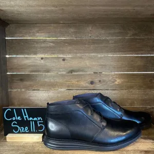 New Mens Cole Haan‎ OrigianlGrand Black Leather Chukka Ankle Boots Size 11.5 M