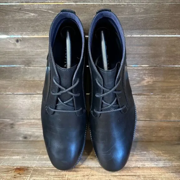 New Mens Cole Haan‎ OrigianlGrand Black Leather Chukka Ankle Boots Size 11.5 M
