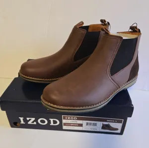 New Men's Size 11M Lucas Memory Foam Insole Pull-On Chukka Brown Leather Boot