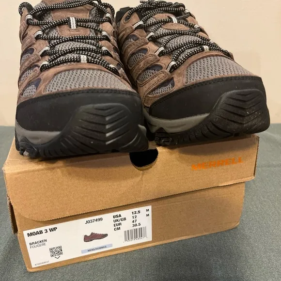 NEW Merrell Men’s Moab 3 WP GTX Style J035799 Braken 12.5 Hiking Shoes Brown