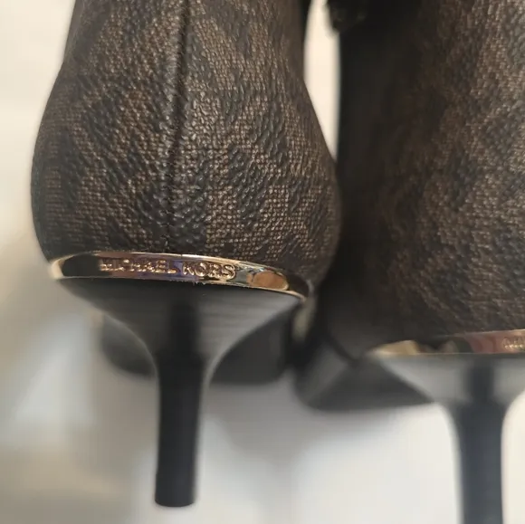 NEW Michael Kors Black Ankle Boots with Kitten Heel and Buckle