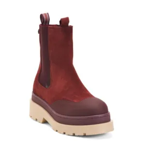 NEW NIB SCOTCH &amp; SODA Made In Portugal Leather Chelsea Aubri Boots Burgundy 37