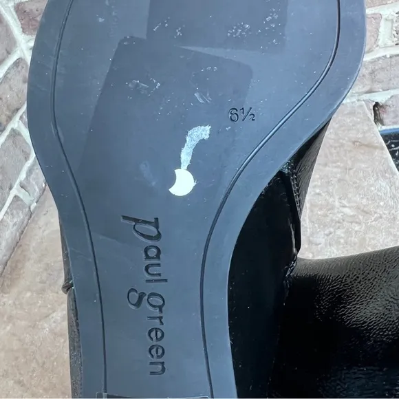 NEW Paul Green Black Patent Leather PANACHE Ankle Boots Shoes Sz UK 6/US 8.5