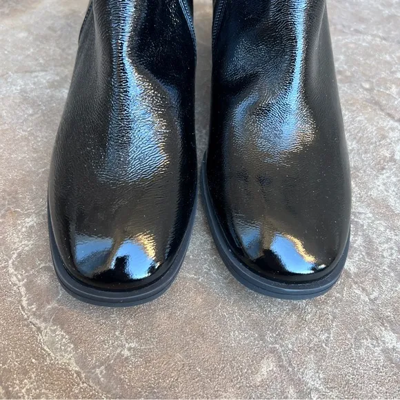 NEW Paul Green Black Patent Leather PANACHE Ankle Boots Shoes Sz UK 6/US 8.5