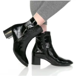 NEW Paul Green Black Patent Leather PANACHE Ankle Boots Shoes Sz UK 6/US 8.5