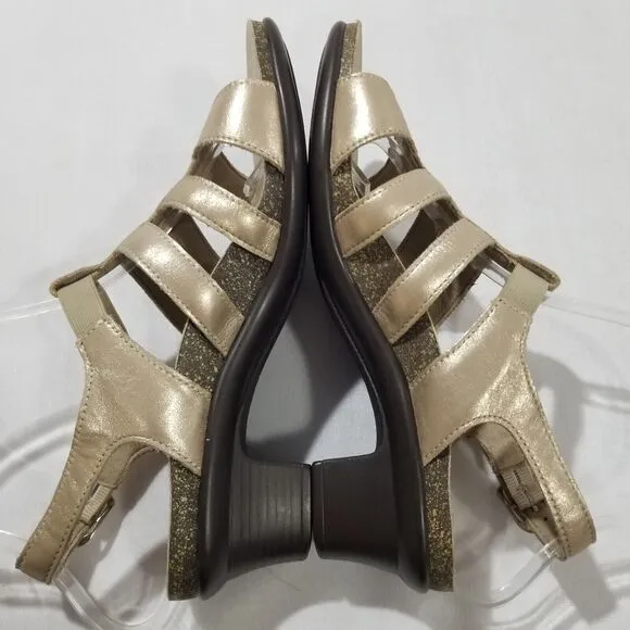 New SAS Sandals Sz 8 N Allegro Heel Strap Shoes Lusso Made in USA