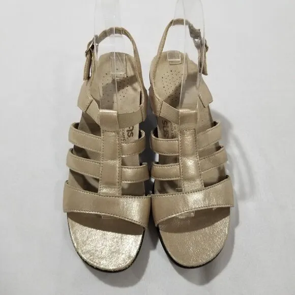 New SAS Sandals Sz 8 N Allegro Heel Strap Shoes Lusso Made in USA
