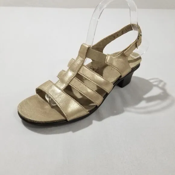 New SAS Sandals Sz 8 N Allegro Heel Strap Shoes Lusso Made in USA