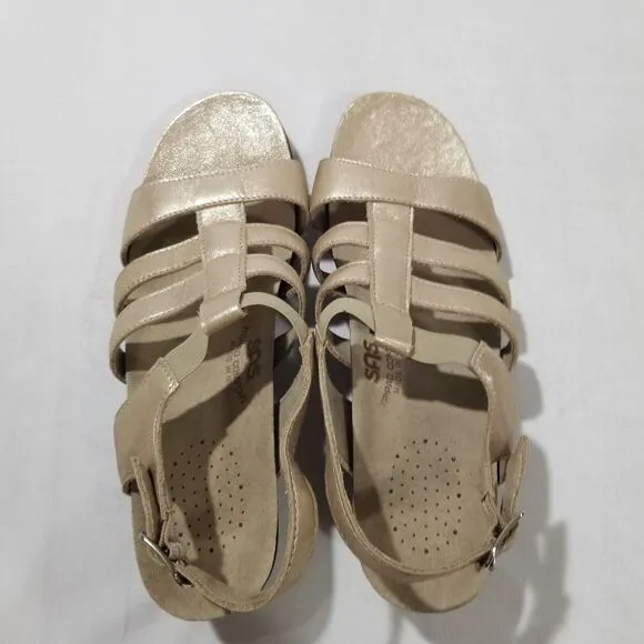 New SAS Sandals Sz 8 N Allegro Heel Strap Shoes Lusso Made in USA