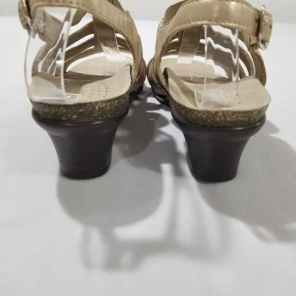 New SAS Sandals Sz 8 N Allegro Heel Strap Shoes Lusso Made in USA