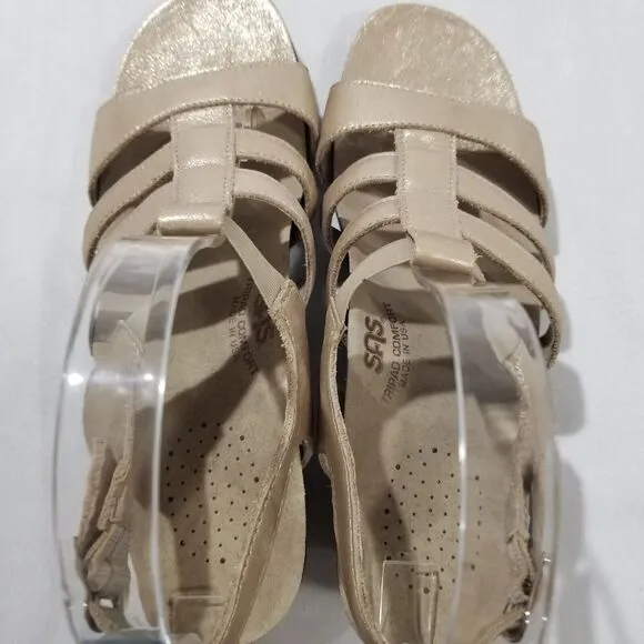 New SAS Sandals Sz 8 N Allegro Heel Strap Shoes Lusso Made in USA
