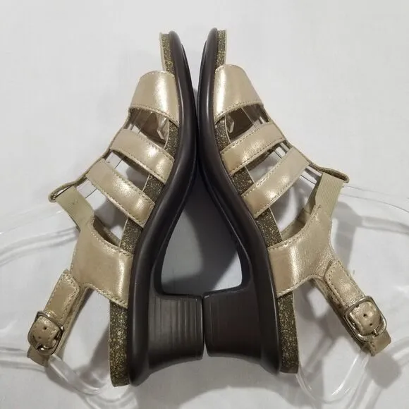 New SAS Sandals Sz 8 N Allegro Heel Strap Shoes Lusso Made in USA