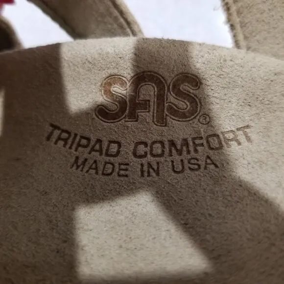 New SAS Sandals Sz 8 N Allegro Heel Strap Shoes Lusso Made in USA