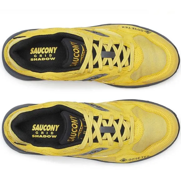 NEW Saucony Grid Shadow 2 GTX Shoes!  Yellow Black Grey  Gore-Tex  S70840-1