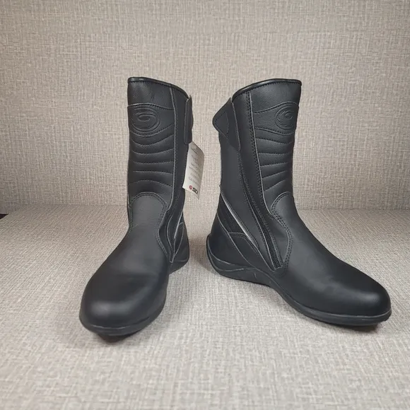NEW Sidi Lei Women's Black Motorcycle Touring Boots Sz US 7 EU 39 Made in Italy