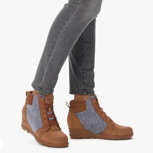 New Sorel Evie Leather Waterproof Comfort Booties Size 7