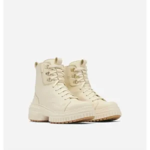 NEW SOREL women's ona ave waterproof lace boot in honey white / sea salt