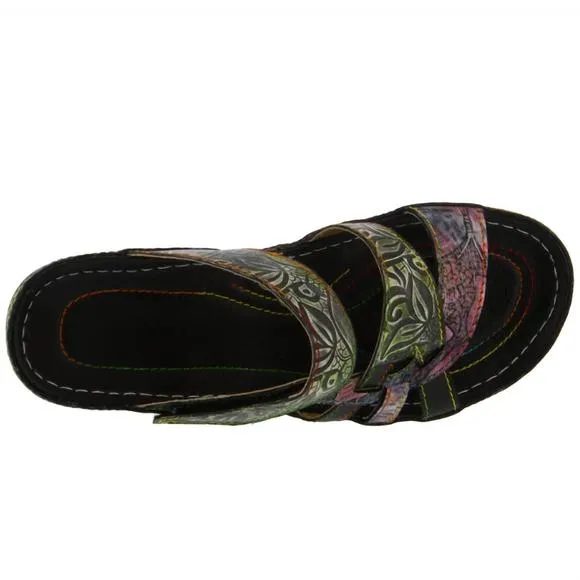 NEW SPRING STEP SHOES caiman slide sandal in black