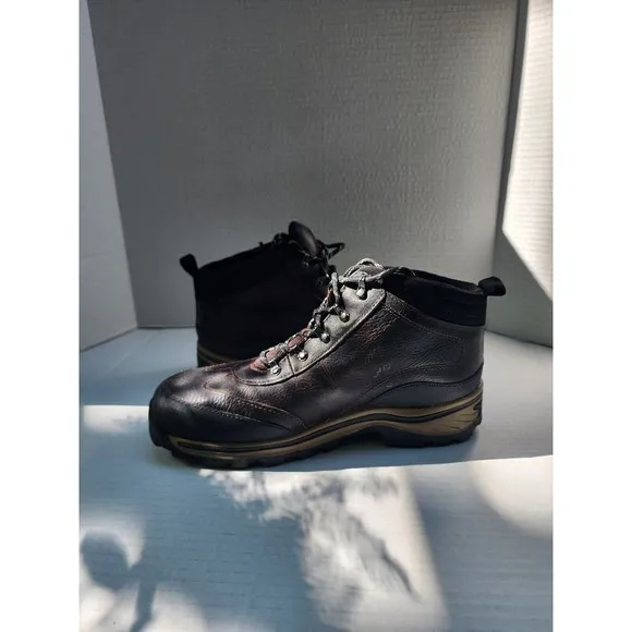New Timberland Boys Kids Brown Leather Hiking Trail Boots Lace Up Shoes Size 6.5