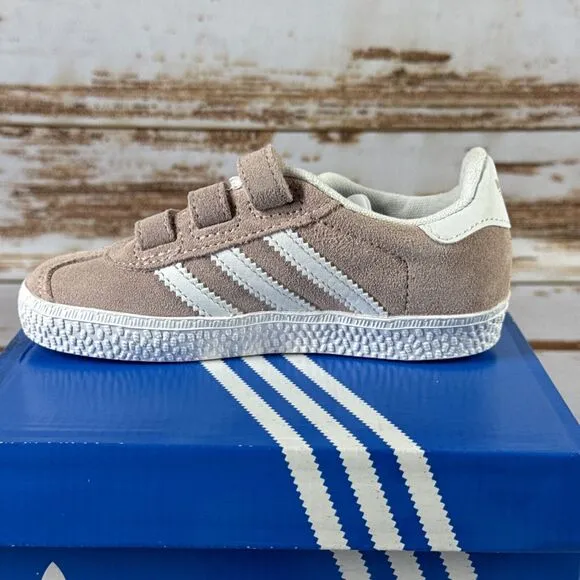 NEW Toddler Size 9K Adidas Gazelle I “Icey Pink” Low Top Strap Sneakers AH2229