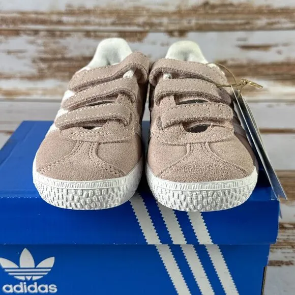 NEW Toddler Size 9K Adidas Gazelle I “Icey Pink” Low Top Strap Sneakers AH2229
