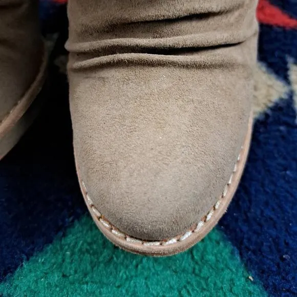 NEW *UGG GEORGETTE* Ankle Platform Boots Nubuck Fur upper Logo beige Size 7.5