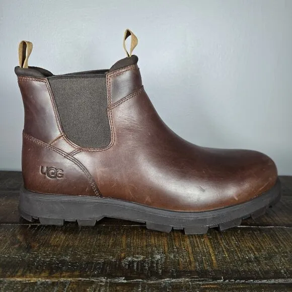 NEW UGG Hillmont Chelsea Mens Size 11 Leather Boots Waterproof Brown Warm Winter