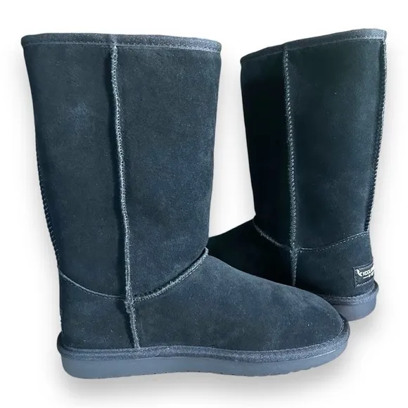 NEW Ugg Koolaburra Victoria Tall Black Bow Winter Boots Kids 2