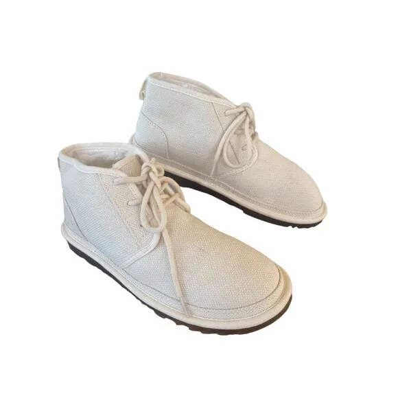 New UGG Neumel Natural Boots Ankle Chukka Lace Up Shoes Women's 10