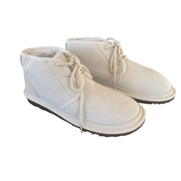 New UGG Neumel Natural Boots Ankle Chukka Lace Up Shoes Women's 10