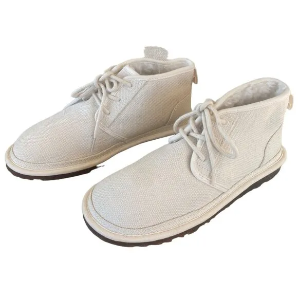 New UGG Neumel Natural Boots Ankle Chukka Lace Up Shoes Women's 10