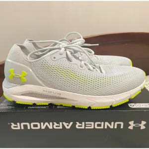NEW Under Armor HOVR Sonic 4 Running Shoes Grey/White/Neon Green Men’s Size 12.
