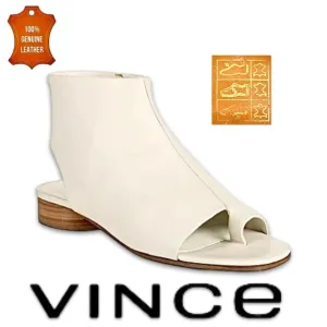 New Vince Women's All Genuine Leather Maro Toe Loop Sandal size 8.5 off white