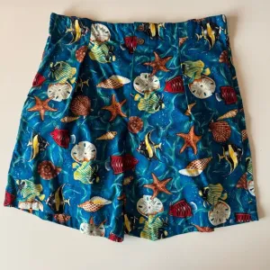 NEW Vintage Toucan Dance Button Shorts Adult XL Colorful Tropical Fish Mens AOP